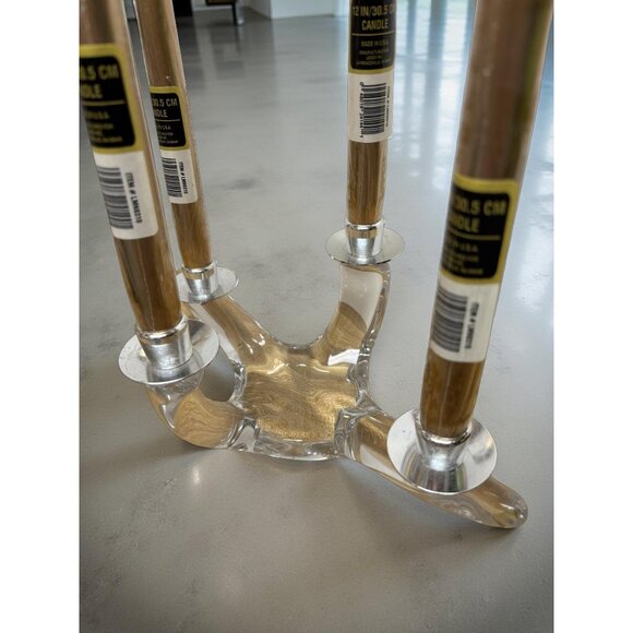 Krislux Modernist Crystal Candle Holder – 4 Arm Sculptural Mid-Century Modern Sc - Picture 4 of 11